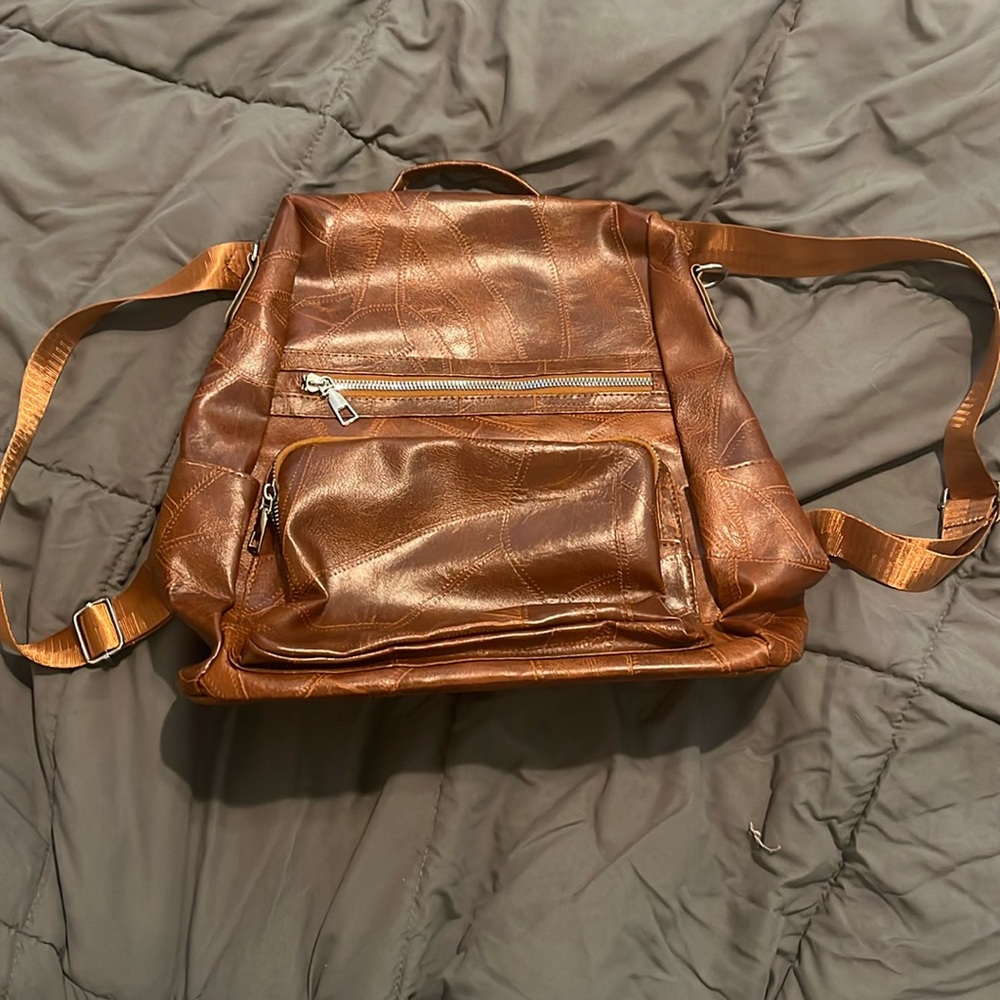 Faux Leather SHEIN Backpack